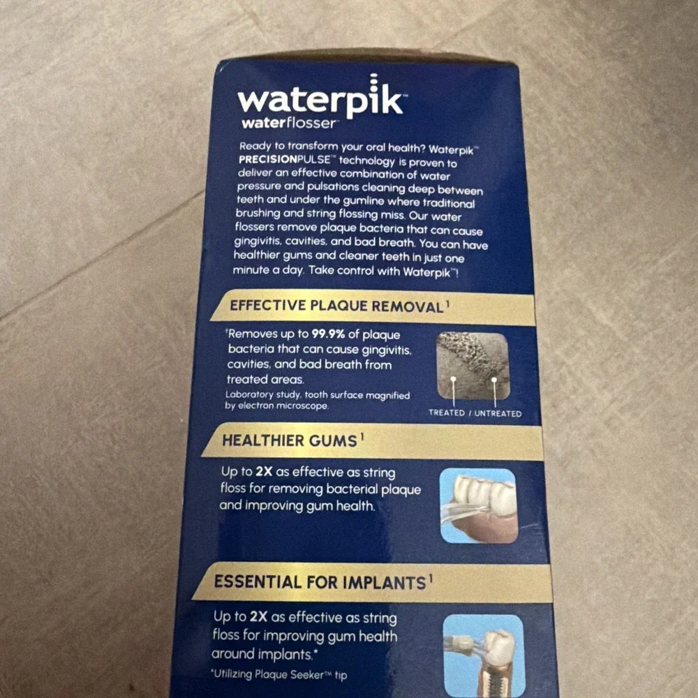 Waterpik Cordless Plus Water Flosser Rechargeable WP-462 BLACK NEW in box unopen